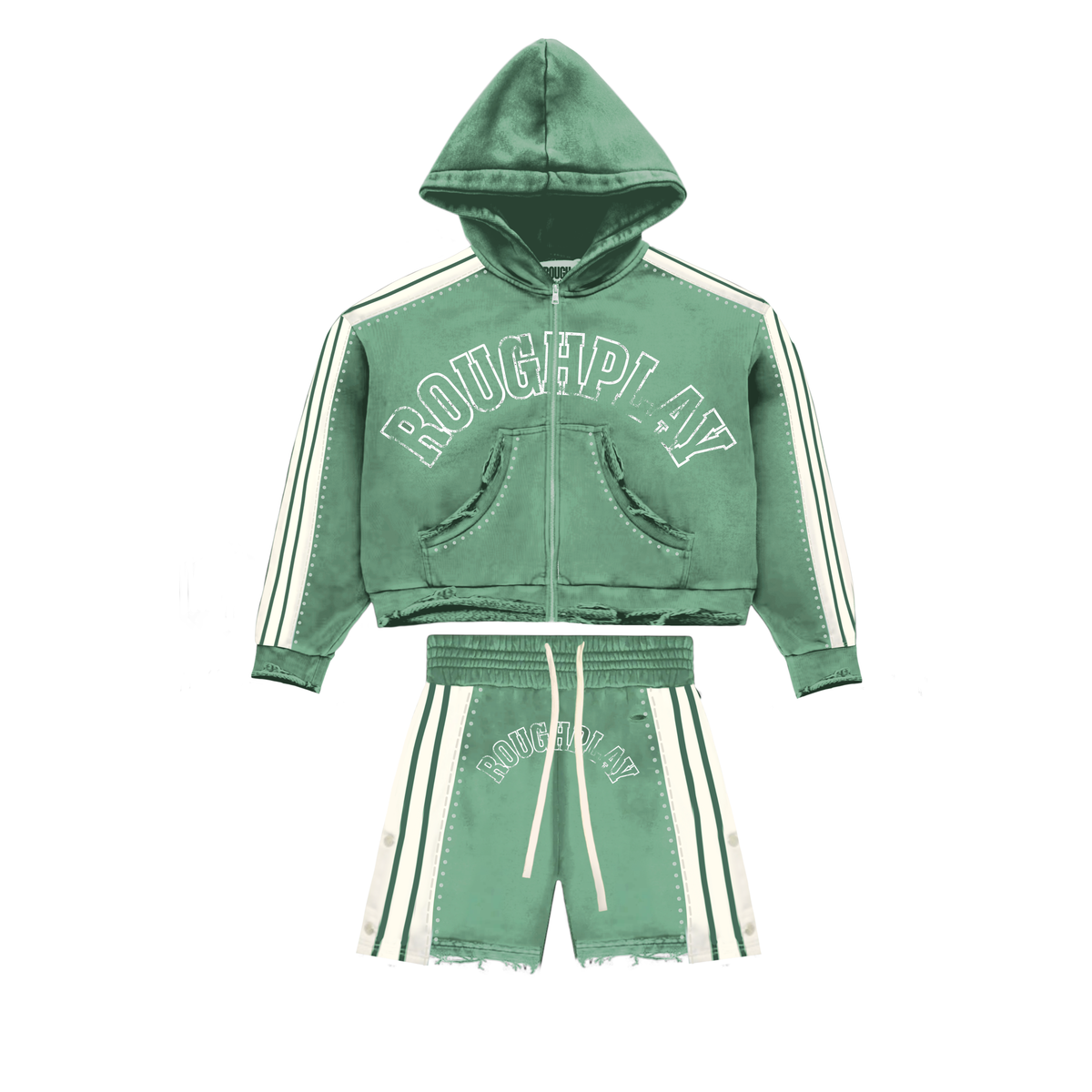 RoughPlay STRIPE SHORT SET (GREEN) SIZES S-3XL