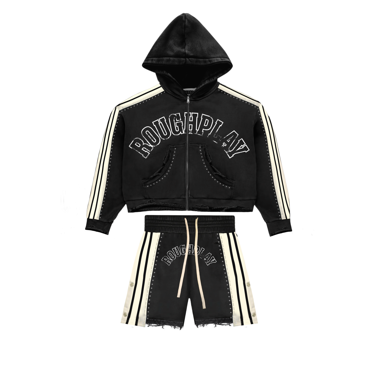 RoughPlay STRIPE SHORT SET (BLACK)