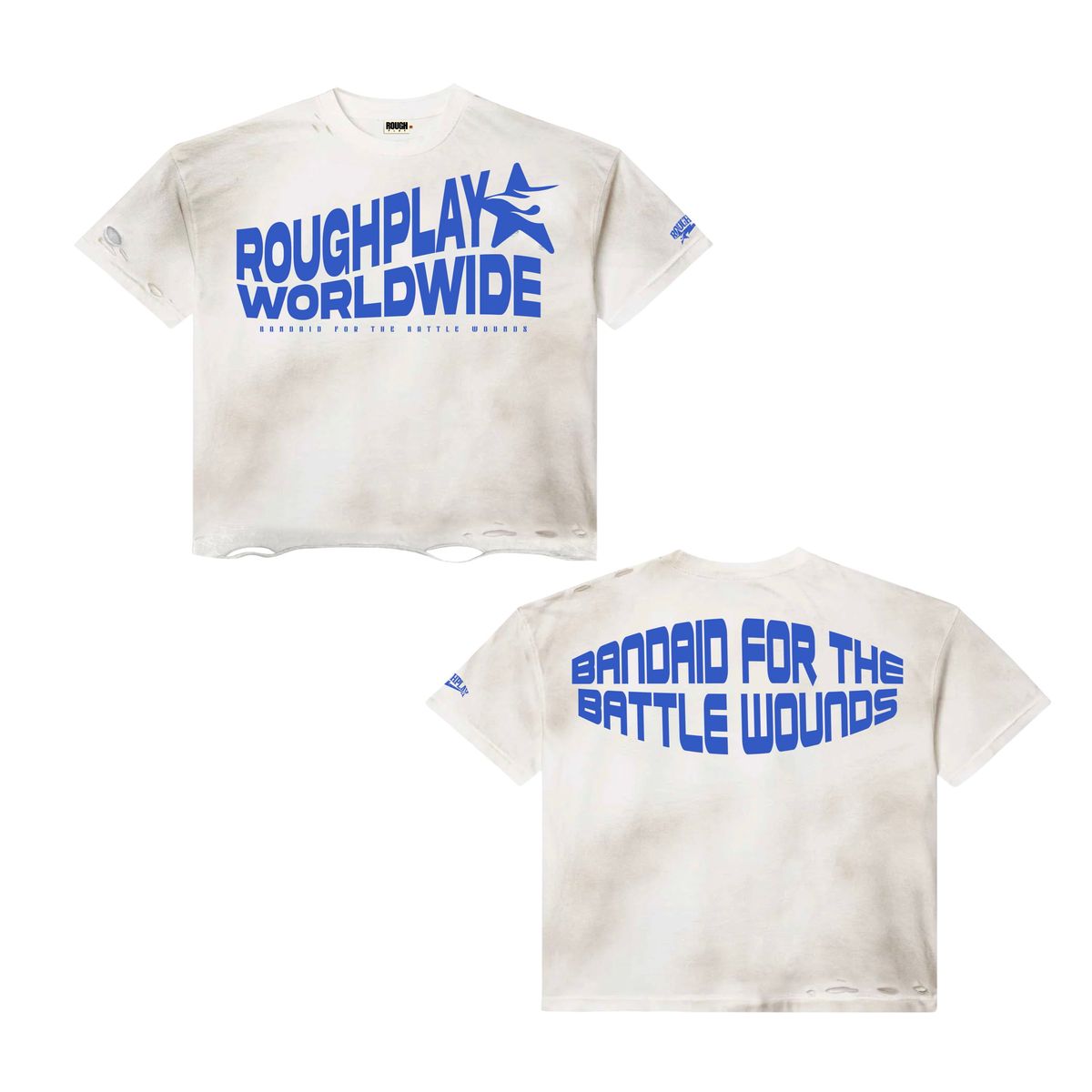 ROUGH PLAY WHITE / ROYAL BLUE KIDS T-SHIRT