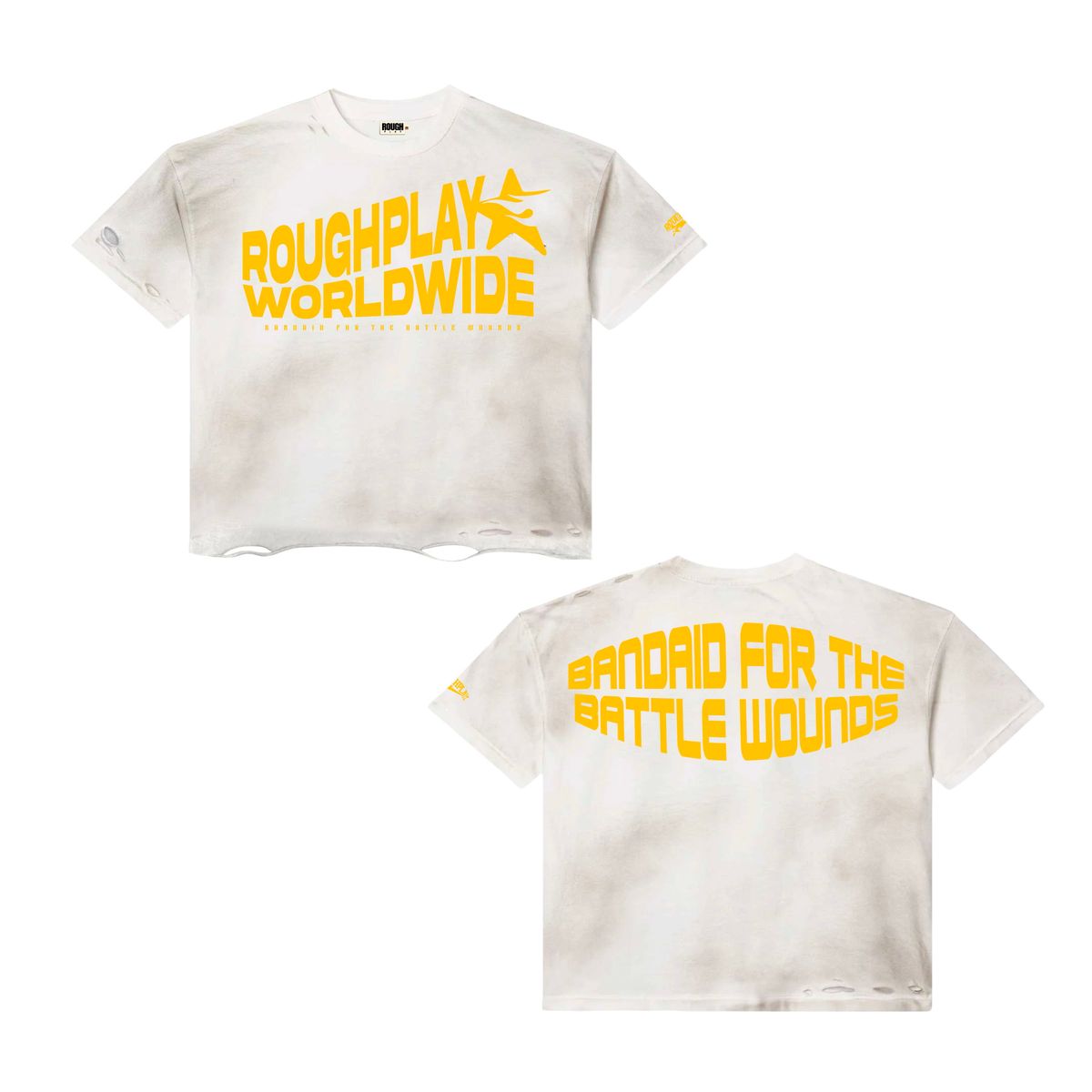 Roughly WHITE/YELLOW T-SHIRT