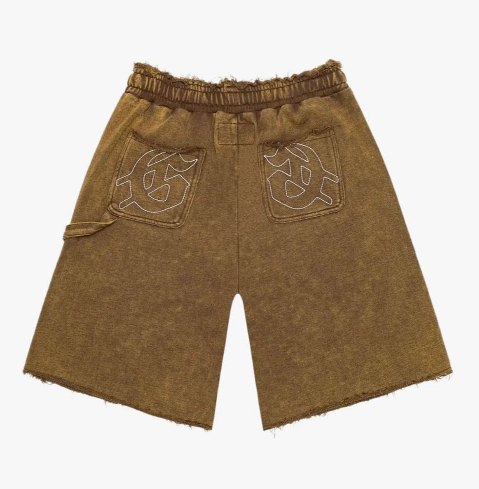 Godspeed Carpenter Distressed Shorts Muddy Brown