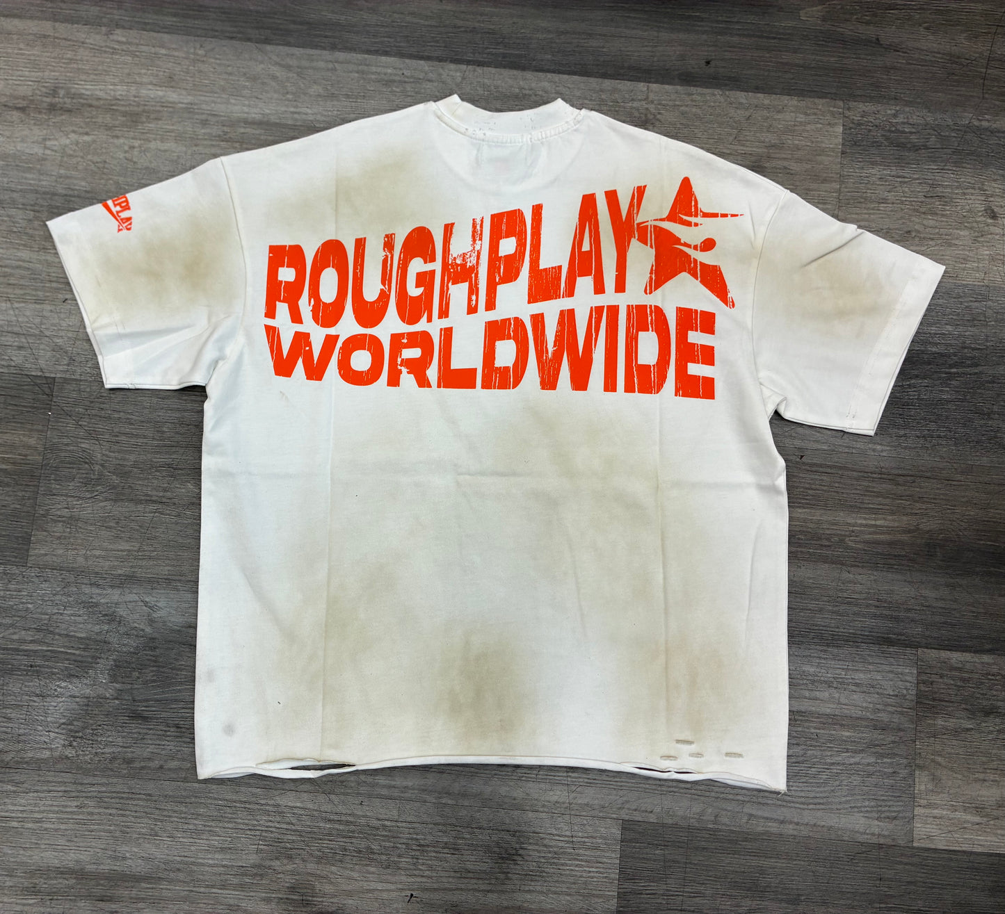 Rough Play Small Logo Vintage White/Orange