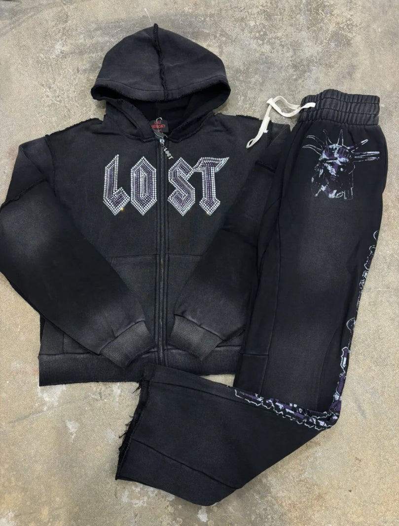 Lost Intricacy Black/Purple Zip Up