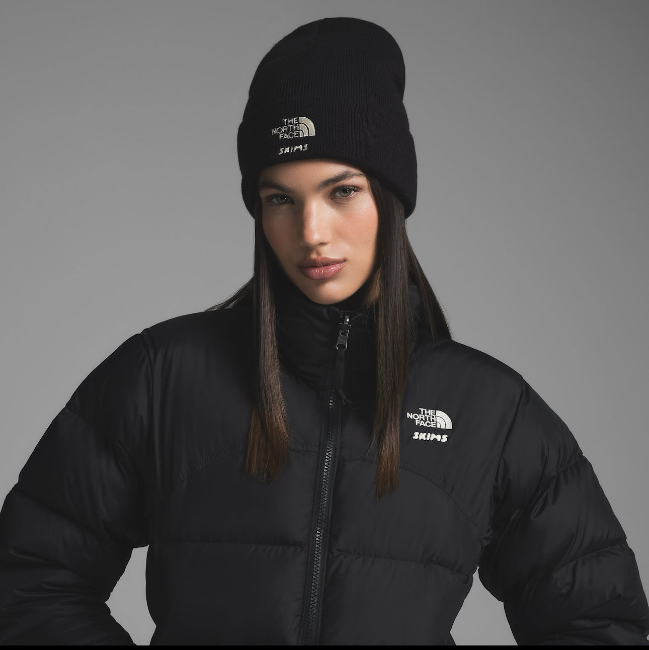 SKIMS 2000 RETRO NUPTSE JACKET & BEANIE ONYX