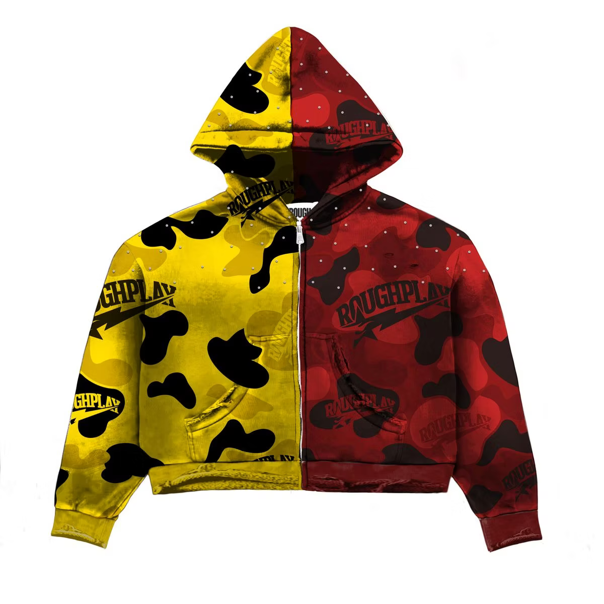 Rough Play Camo Hoodie Red / Yellow