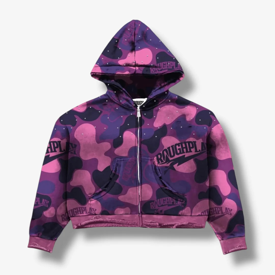 Rough Play Camo Hoodie PINK