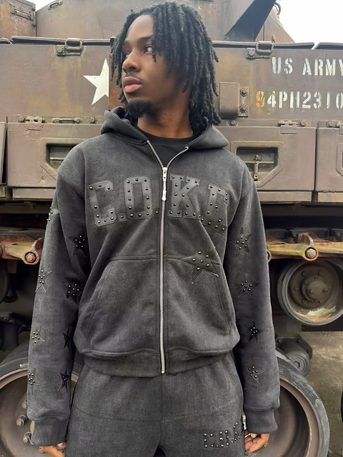 Coke Boys Leather Stars × Black Rhinestones