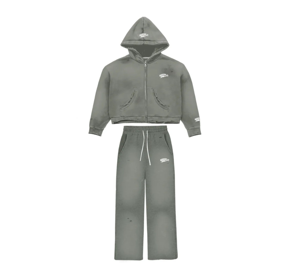 RoughPlay🩹Distressed Sweatsuit (KHAKI)
