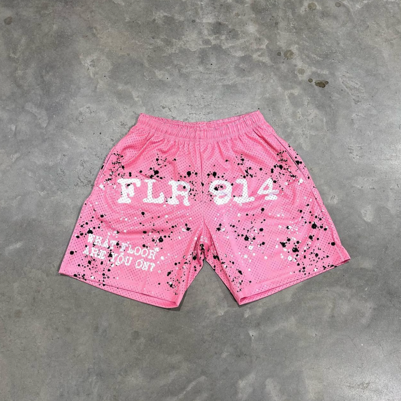 FLOOR 914 POWDER PINK SPLATTER SHORTS