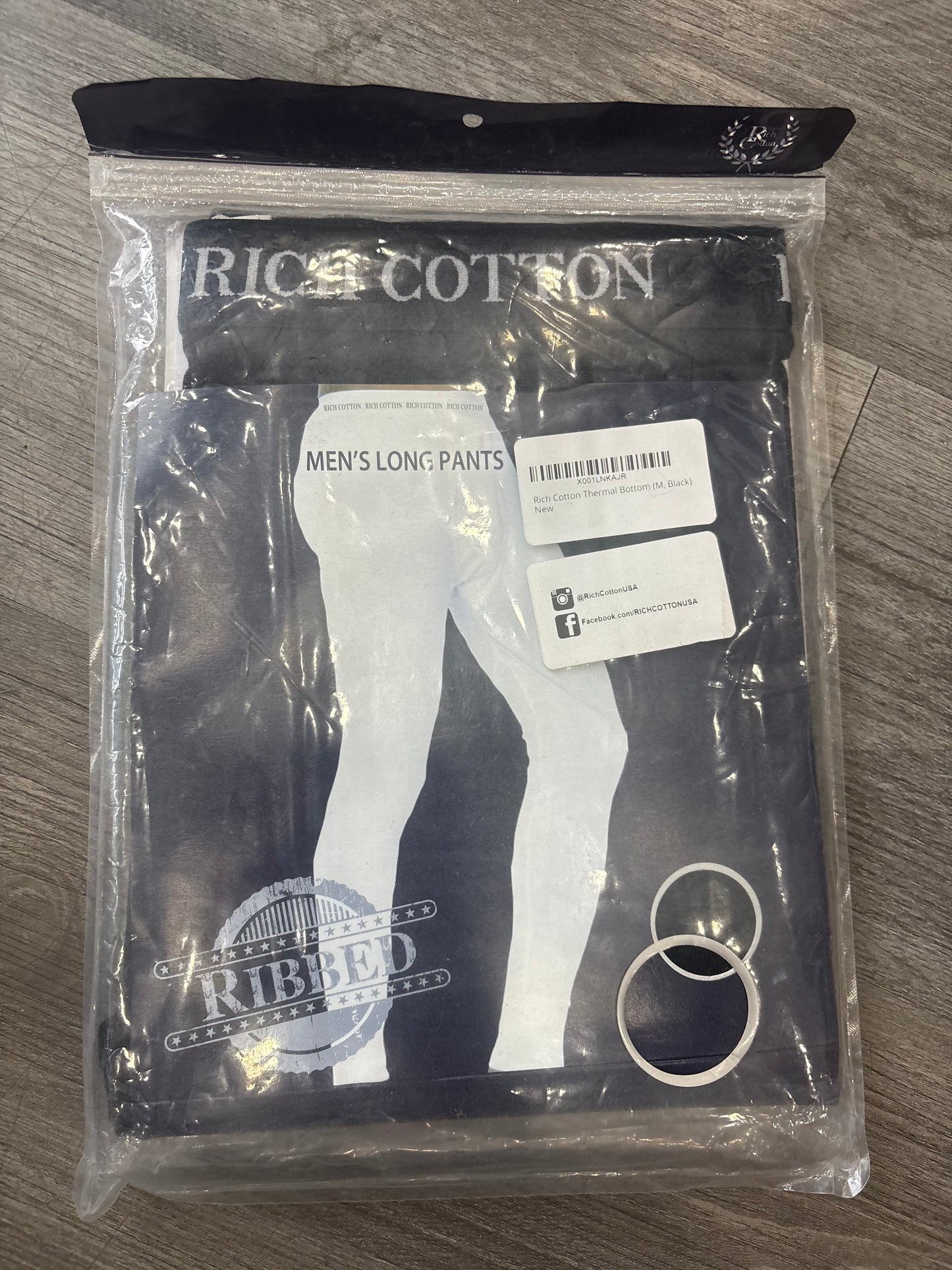 Rich cotton mens long pants black