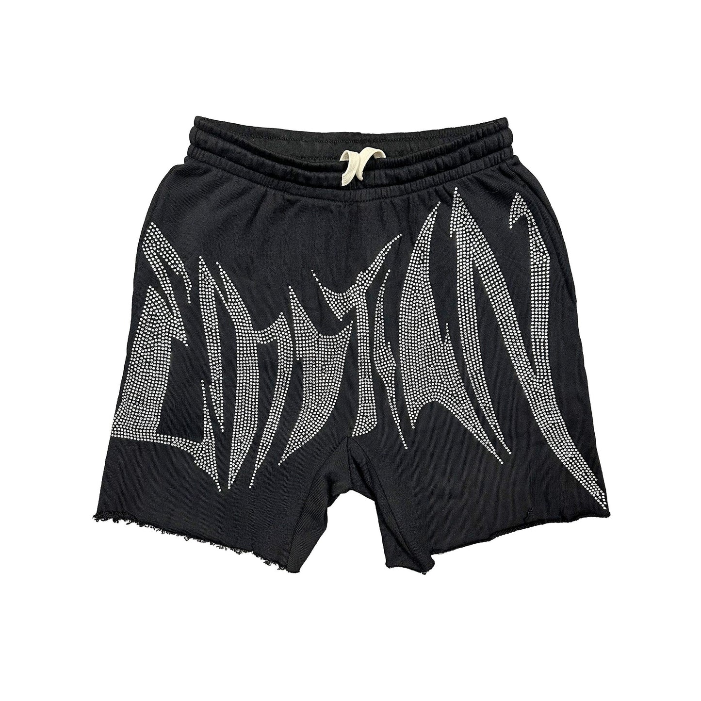 Mixed Emotion Black ‘Wild’ Rhinestone Shorts