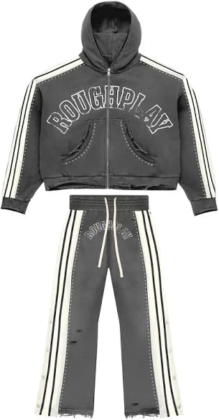 RoughPlay🩹Stripe Sweatsuit (GRY)