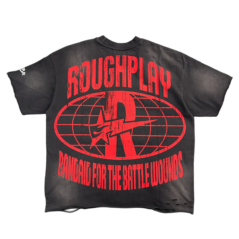 Rough Play Dog cover art T-shirt Grey