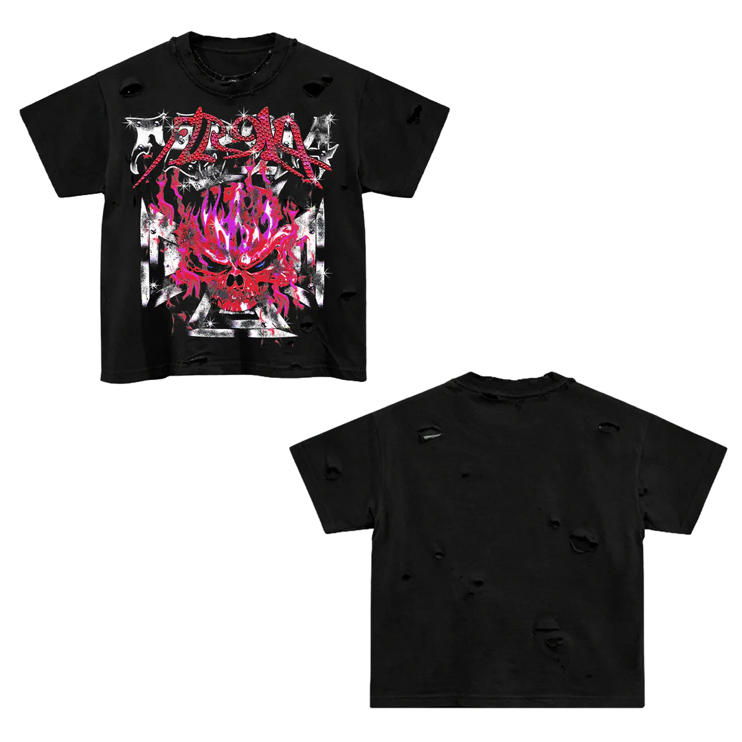 Floor 914 SCARLET SKULL TEE