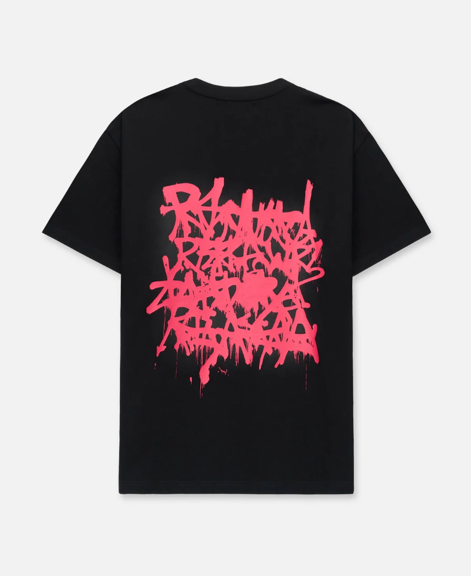 RTA COLIN OVERSIZED SHORT SLEEVE TEE | BLACK GRAFFITI PINK