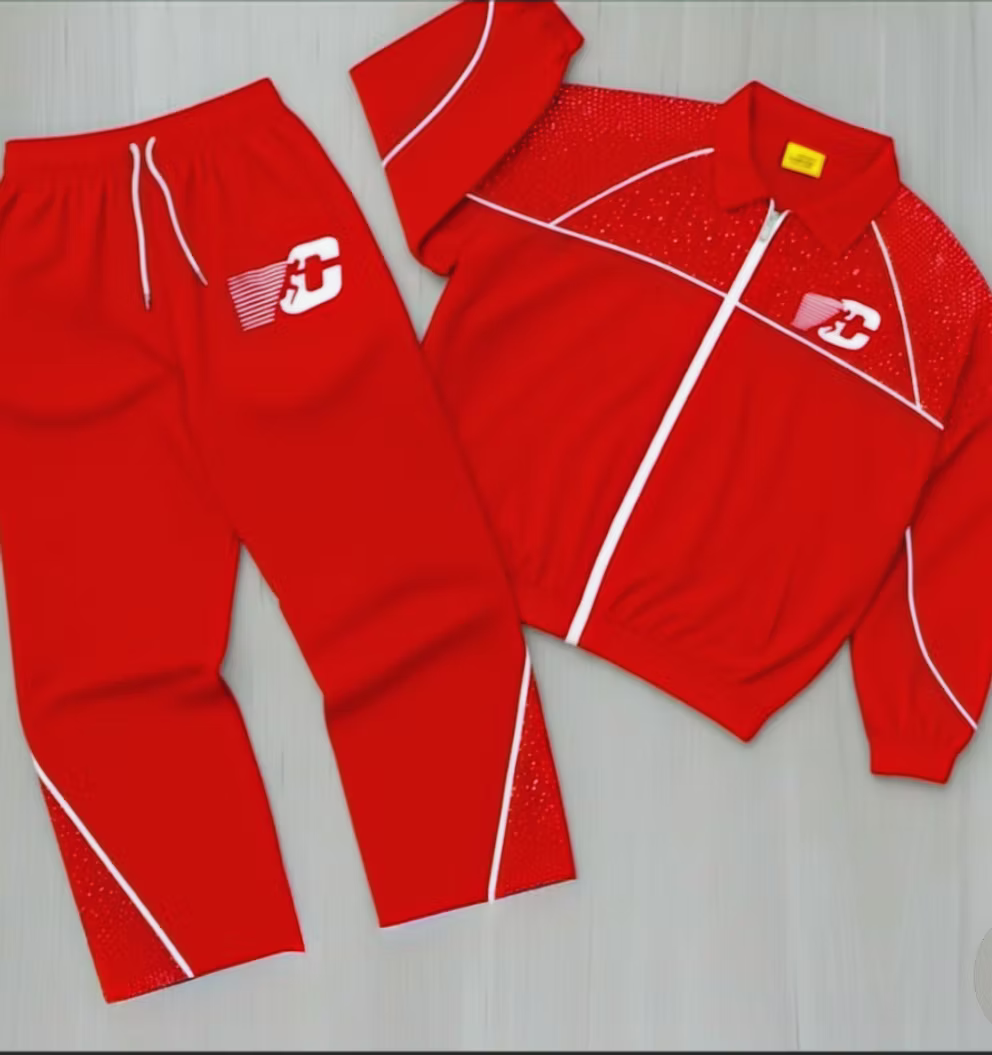 Coke Boys Rhinestone Windbreaker Set RED/RED