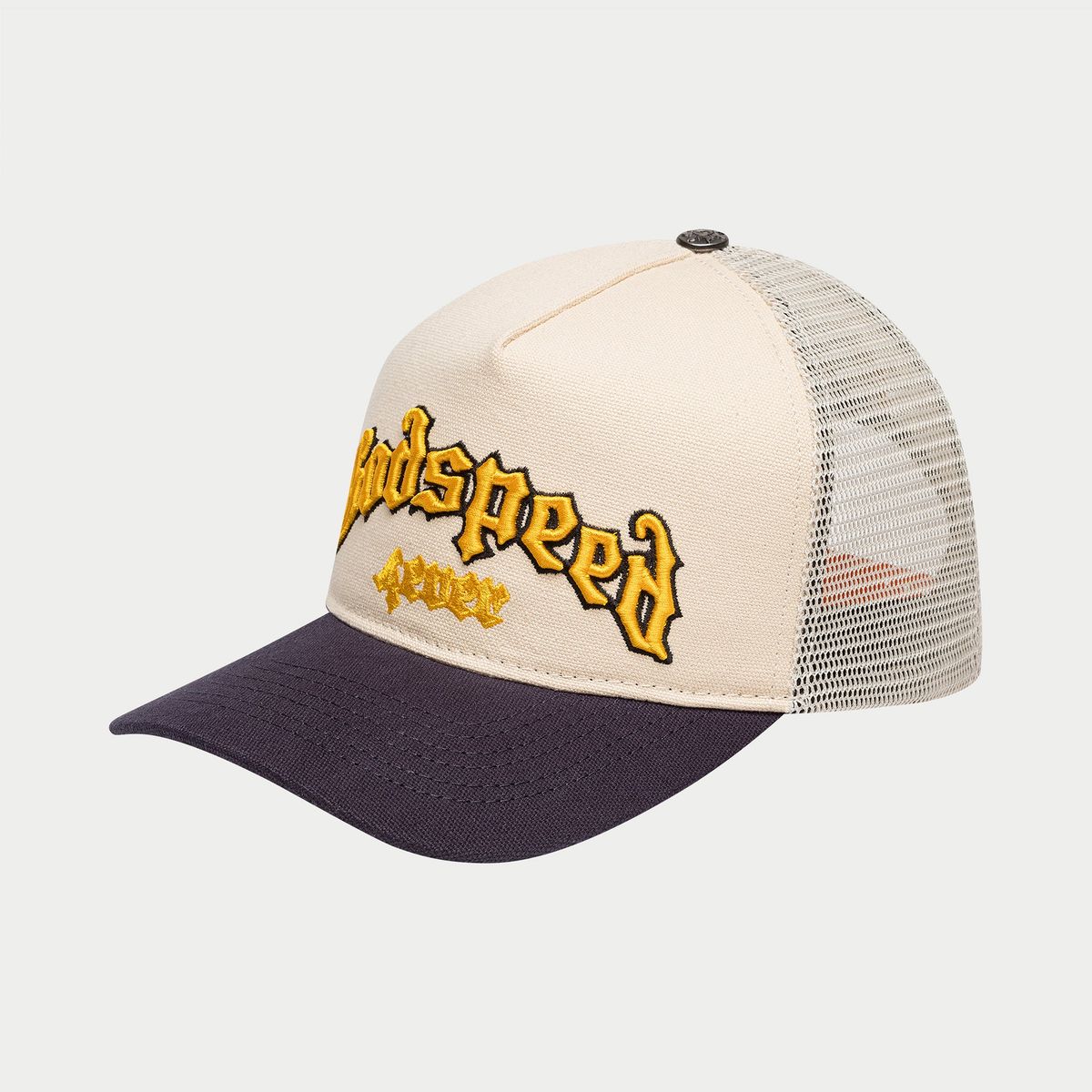 Godspeed Forever Trucker Hat (Bone/Yellow/Navy)