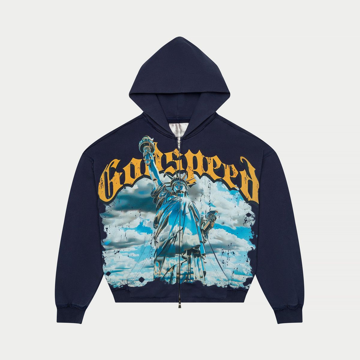 Godspeed Chrome Liberty Zip Hoodie V2 (Navy Wash)