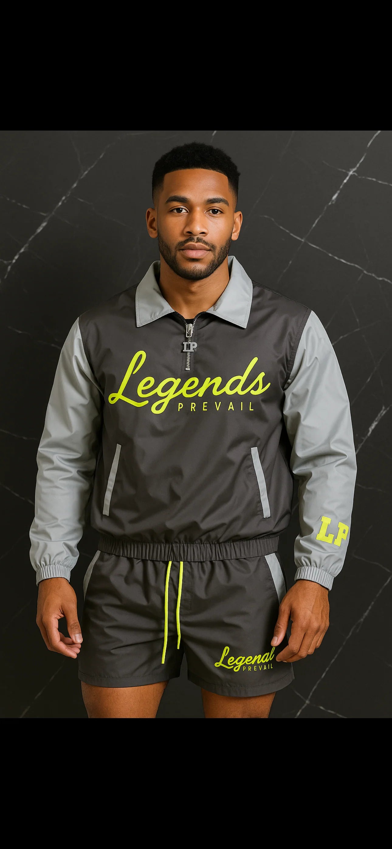 Legend Prevail Windbreaker Set Lime Green
