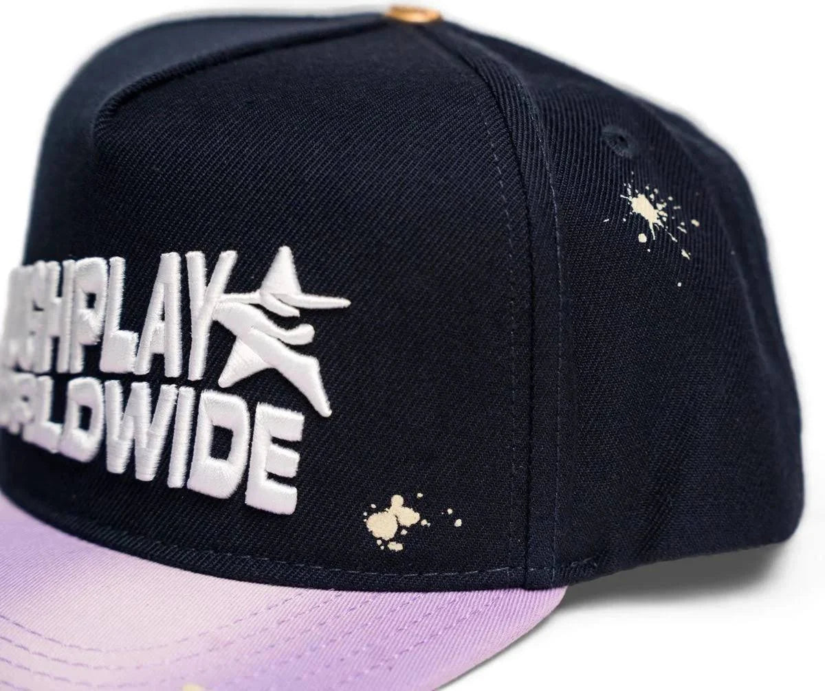 Rough Play Worldwide Snapback Hat Navy/Purple