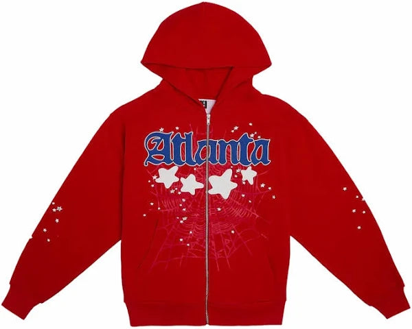 SPIDER Atlanta Zip Up Red Hoodie