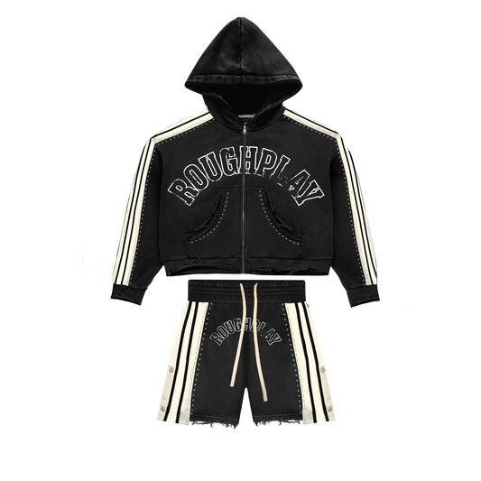 RoughPlay STRIPE SHORT SET (BLACK)