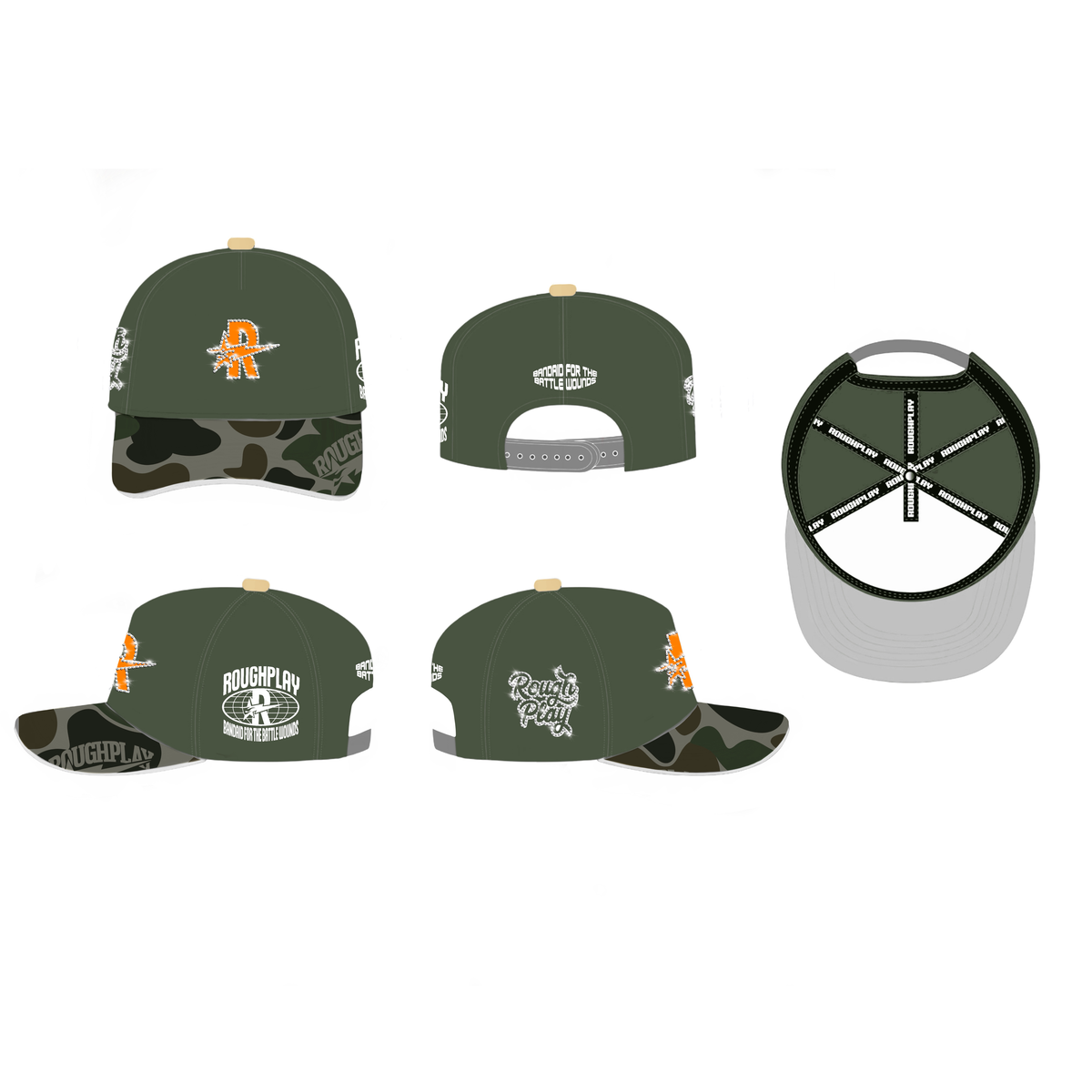 RoughPlay CAMO SNAPBACK (GRN)