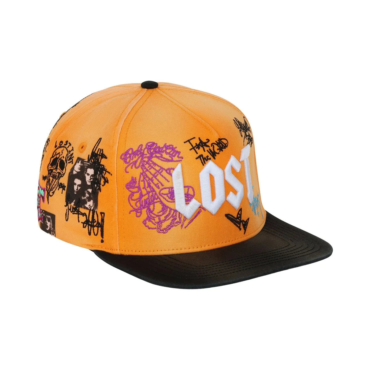 Lost Intricacy Wall Of Fame Snapback Hat Orange/Black