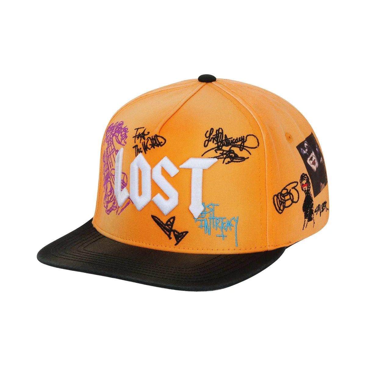 Lost Intricacy Wall Of Fame Snapback Hat Orange/Black