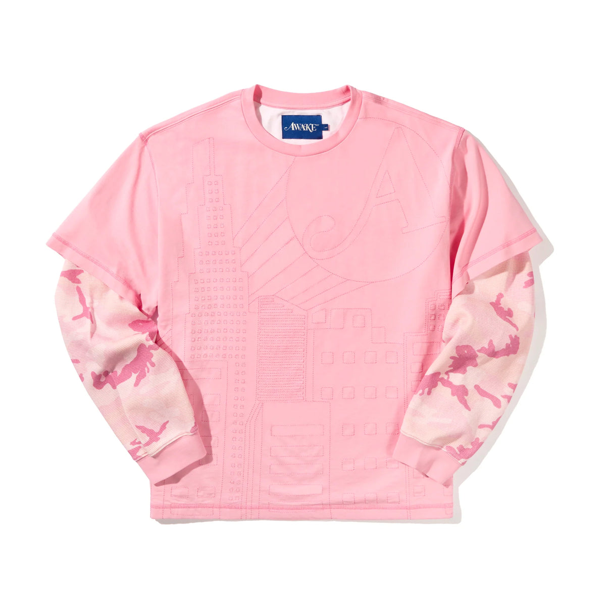 Awake Skyline Waffle Shirt pink