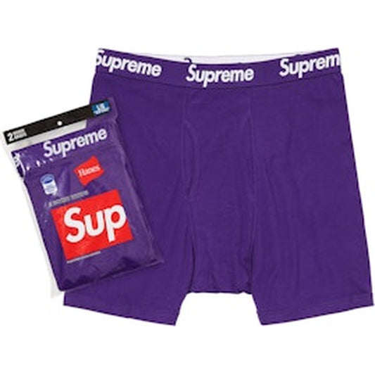 Supreme Hanes Boxer Briefs (2 Pack) Purple