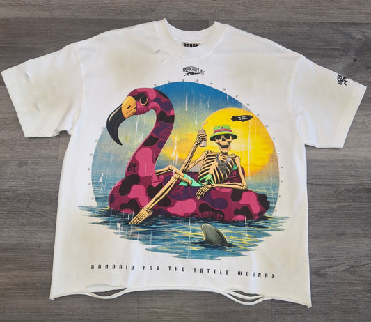 Rough Play Flamingo White T-shirt