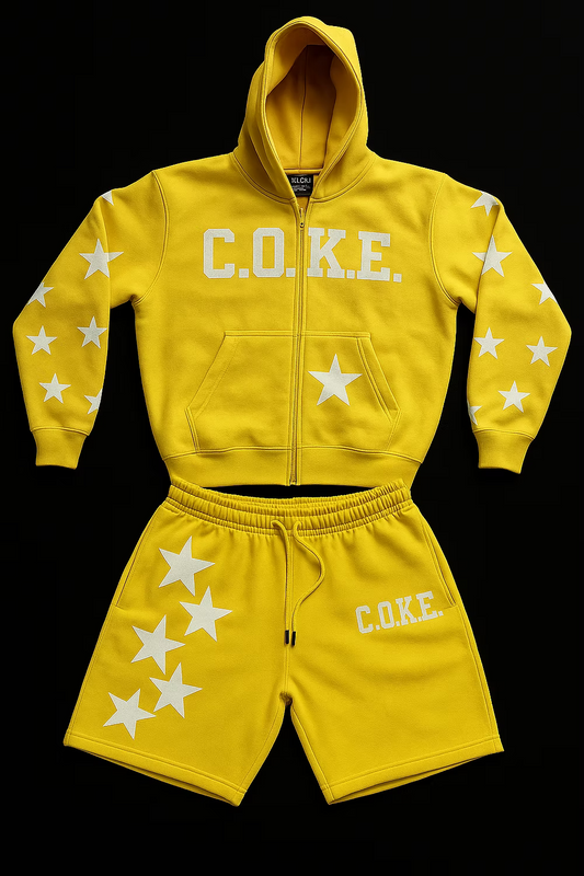 C.O.K.E . STAR HOODY & SHORTS -- YELLOW