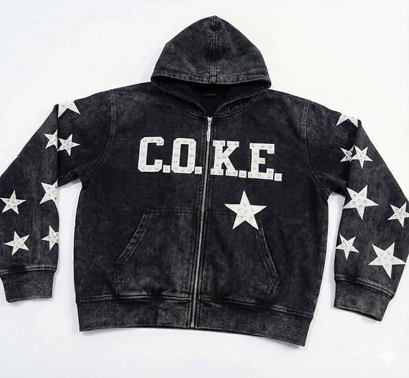 Coke Boys Stars × Rhinestones (Black/white)