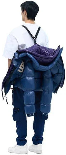 Alpha Style Double Hood Down Blue/Purple Jacket