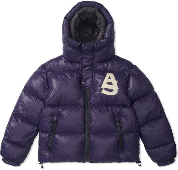 Alpha Style Double Hood Down Pur[le/Grey Jacket