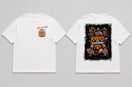 Men’s Knicks VS Everybody “We did it” Tee White