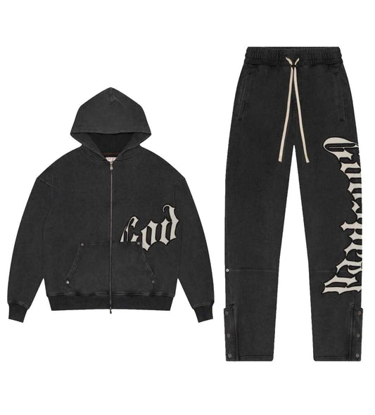 GODSPEED OG LOGO SWEATSUIT V2 WASHED BLACK