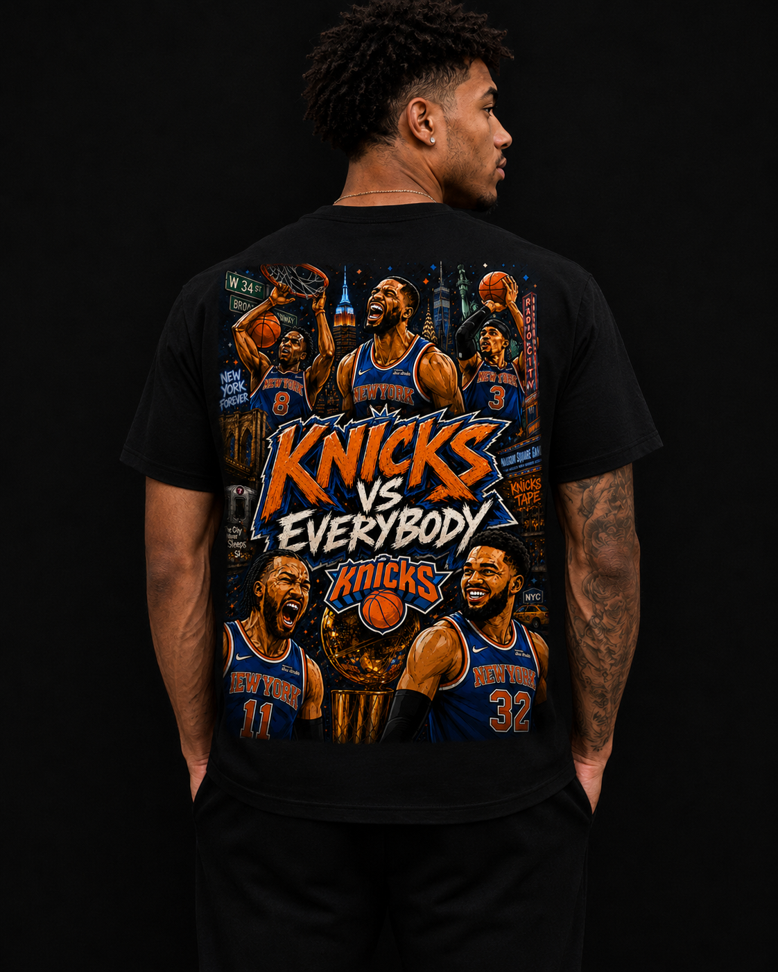 Men’s Knicks VS Everybody “We did it” Tee Black