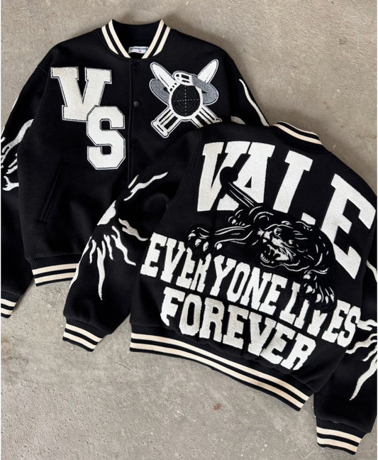 Black Vale Varsity Jacket