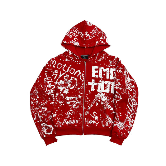Mixed Emotions Red "Graffiti" Hoodie