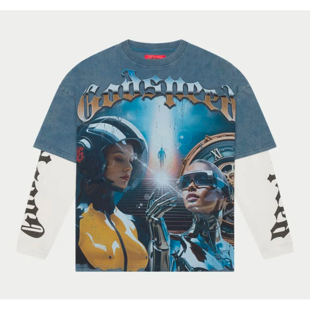 Godspeed Chosen One Layered LS T-Shirt (Blue Wash)