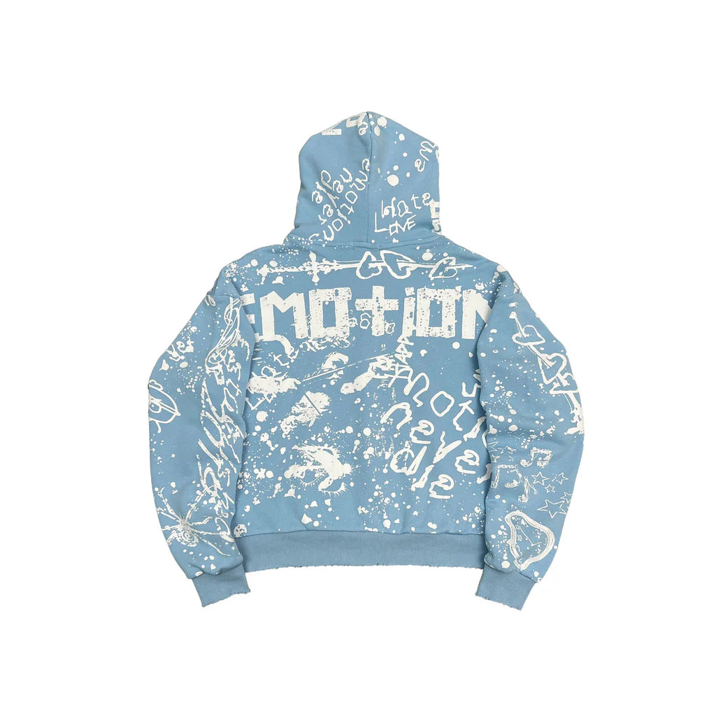 Mixed Emotions Blue "Graffiti" Hoodie