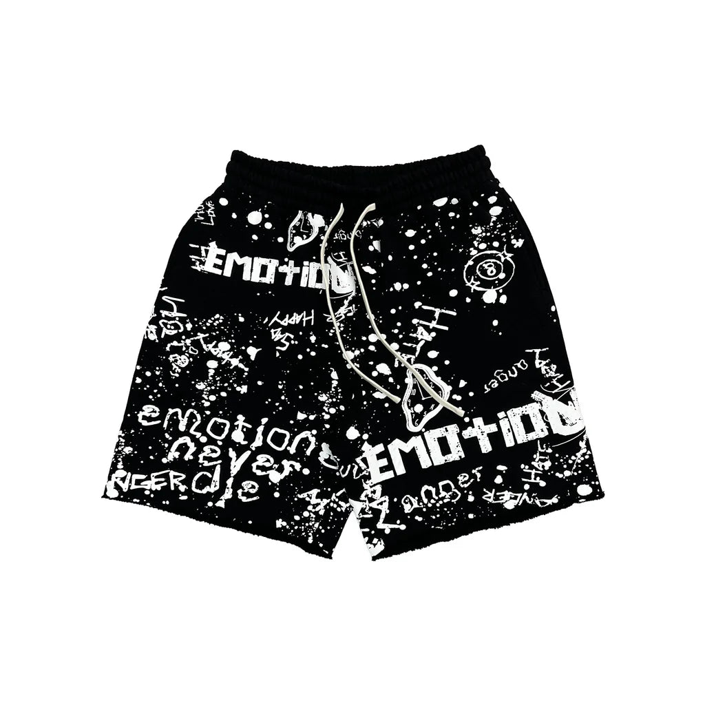 Mixed Emotion Black “Graffiti” Shorts
