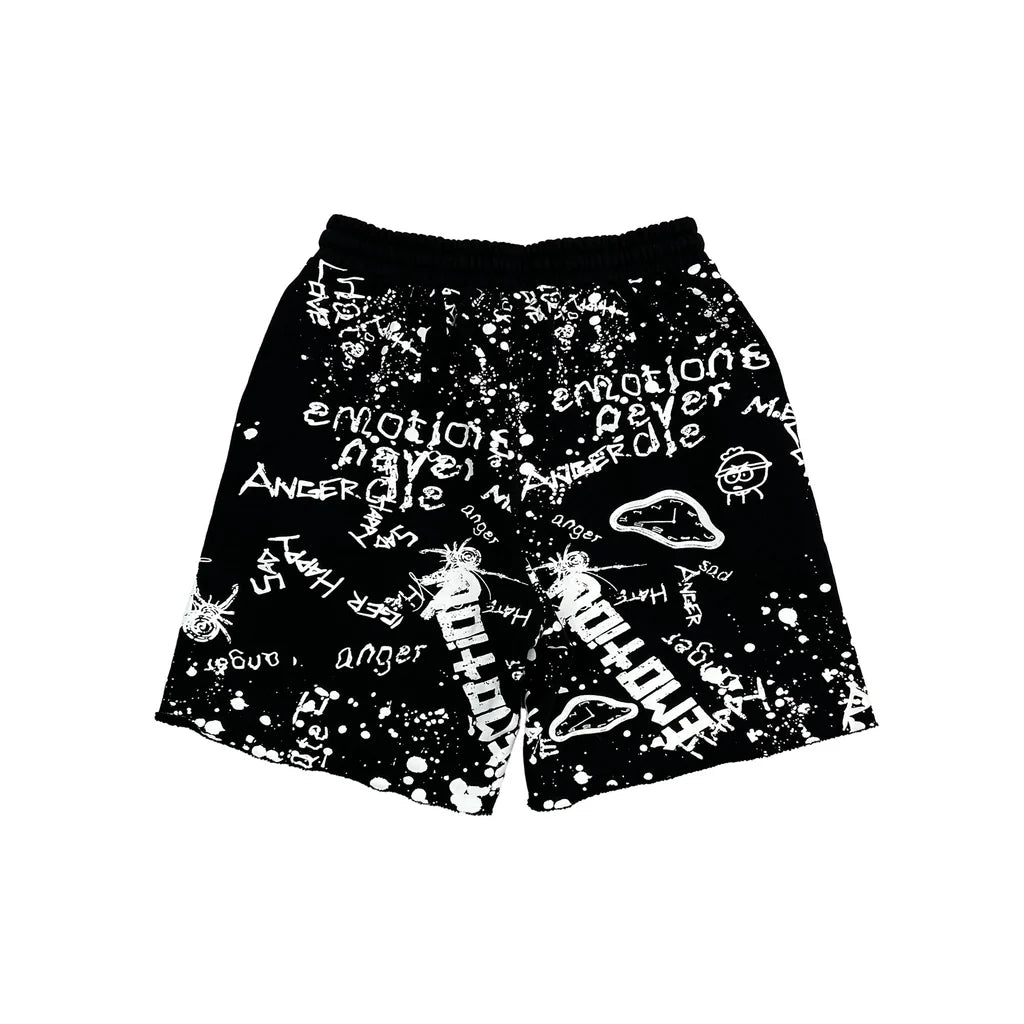 Mixed Emotion Black “Graffiti” Shorts