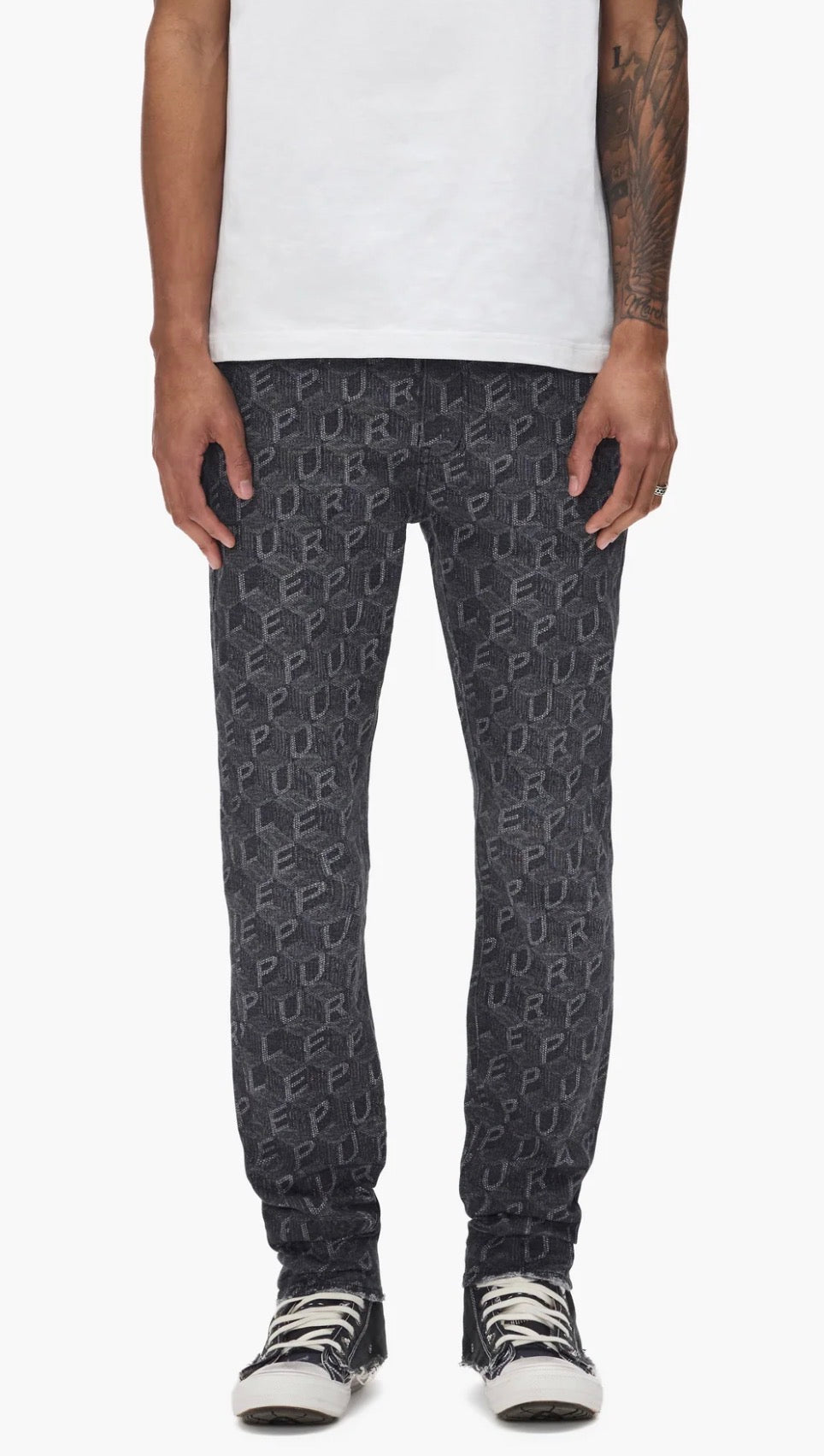 Purple Denim P001 Printed Monogram
