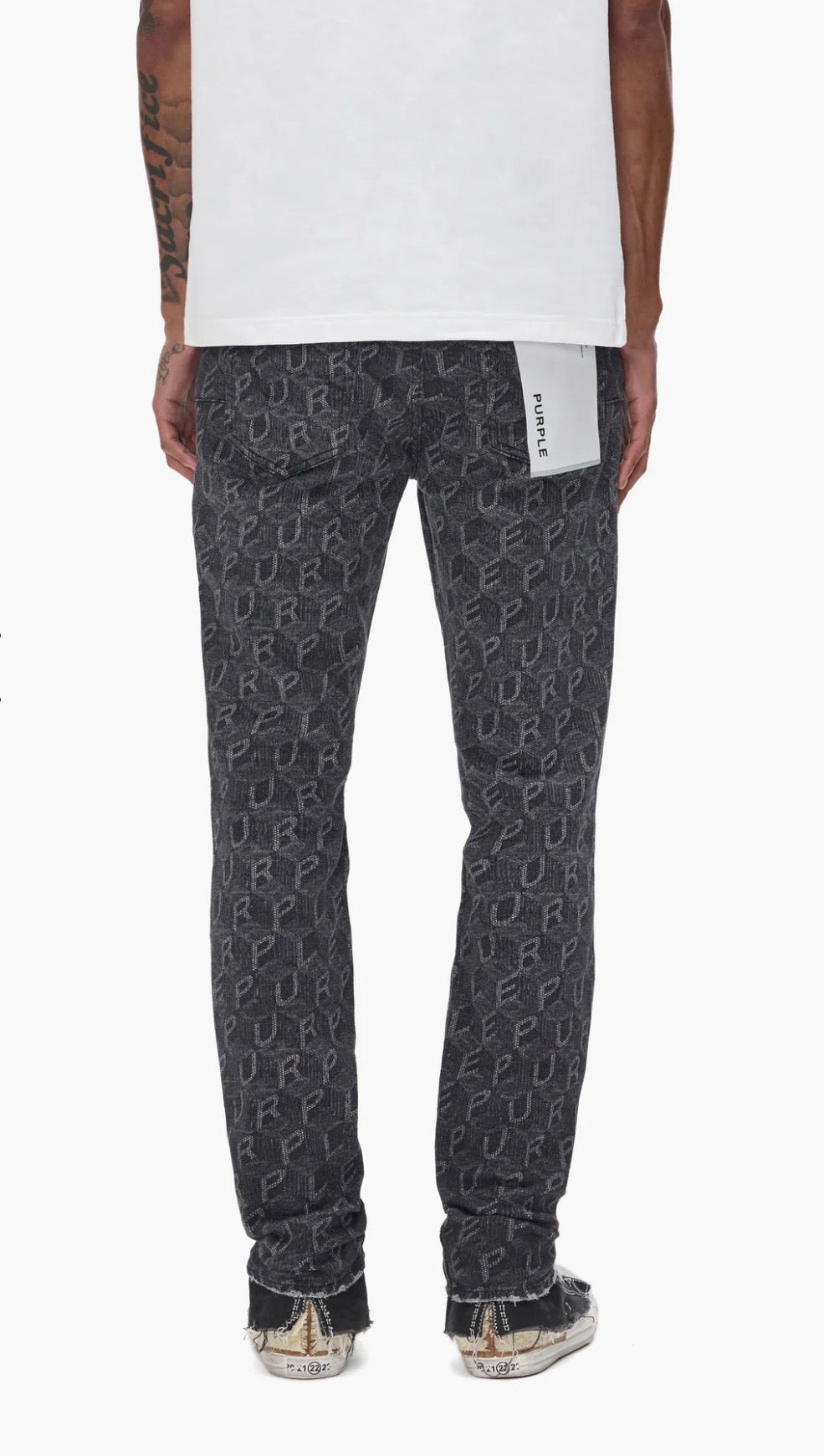 Purple Denim P001 Printed Monogram