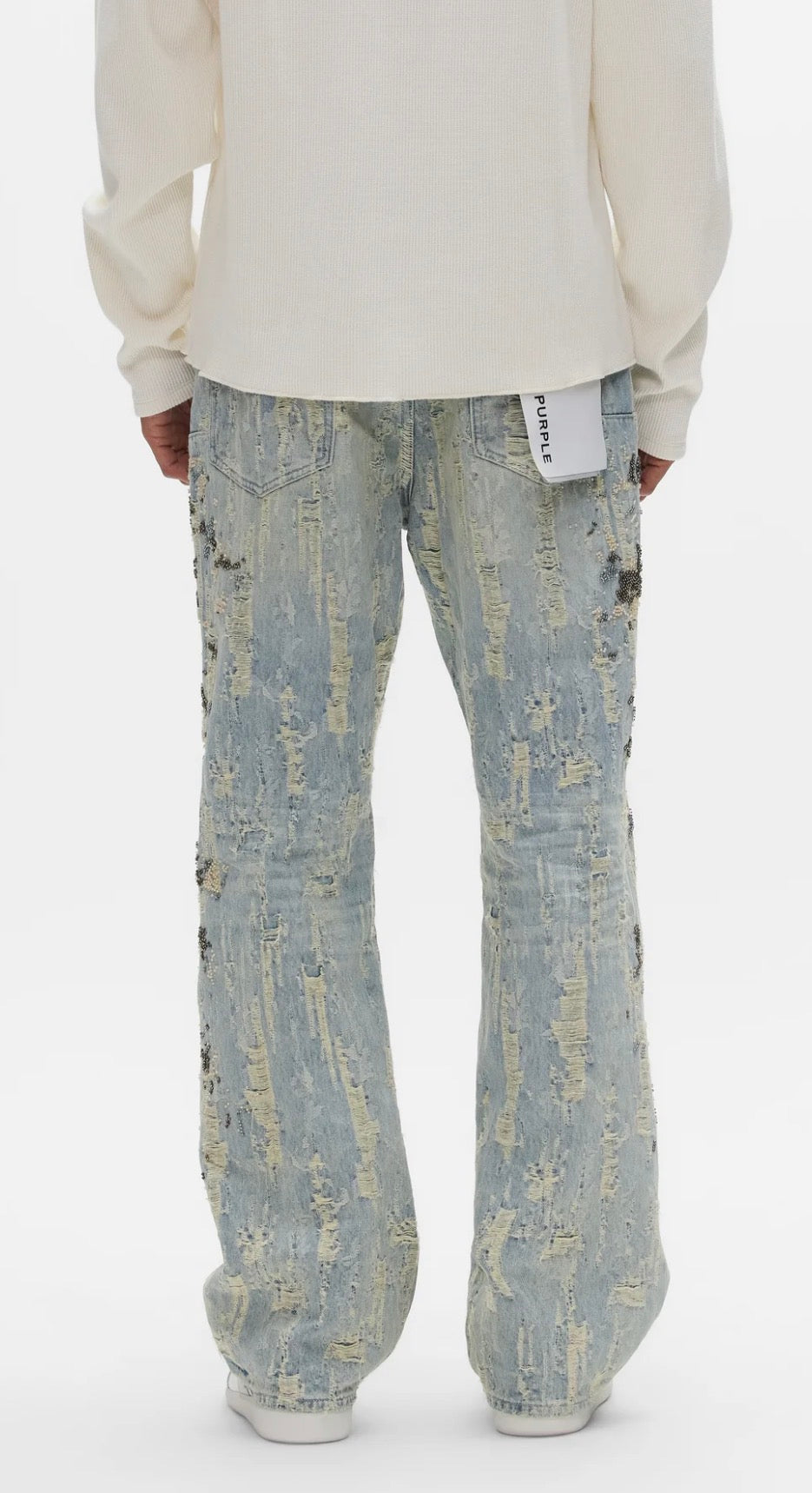 Purple Denim P026 Bead Splatter Destroy
