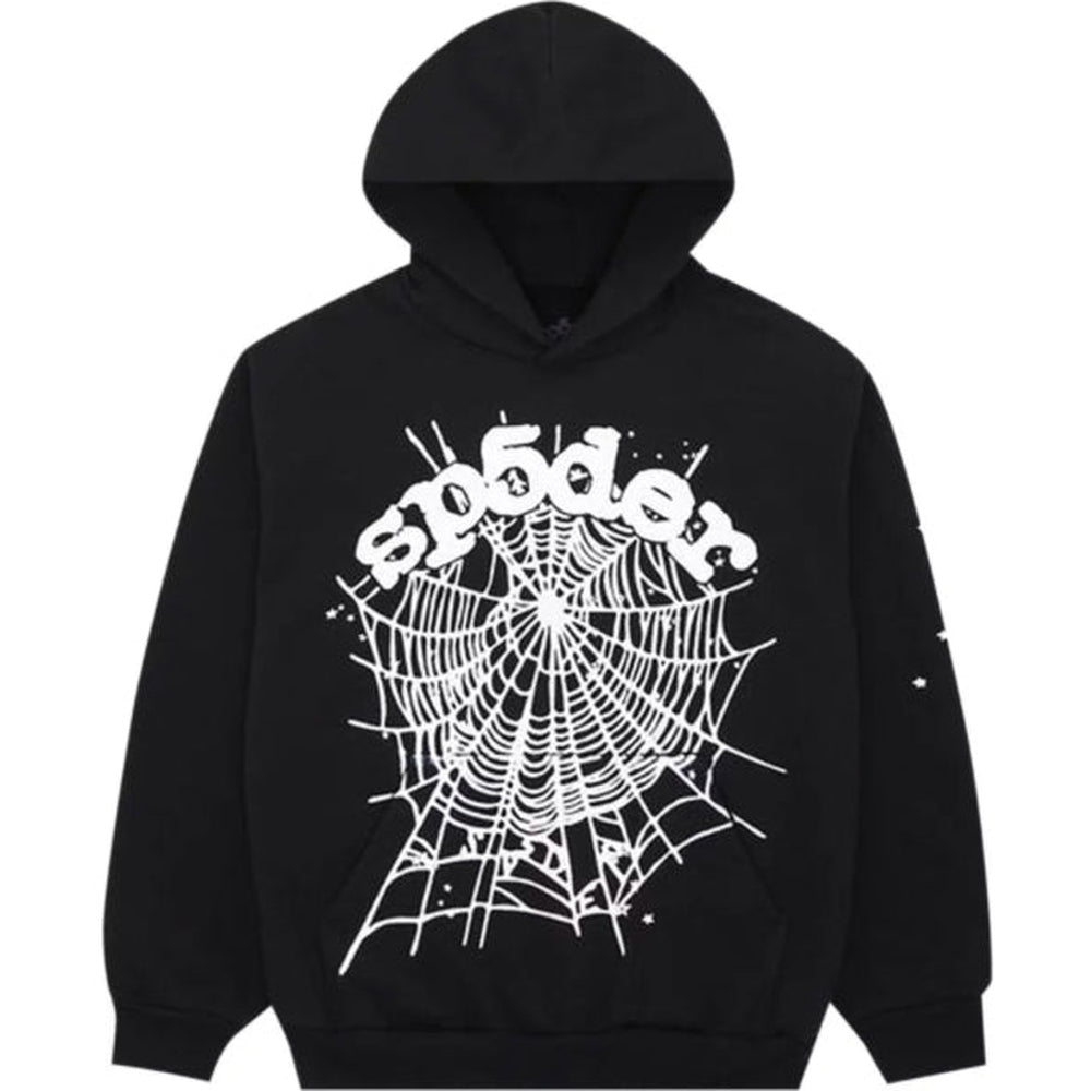 Sp5der Black White OG LOGO HOODIE