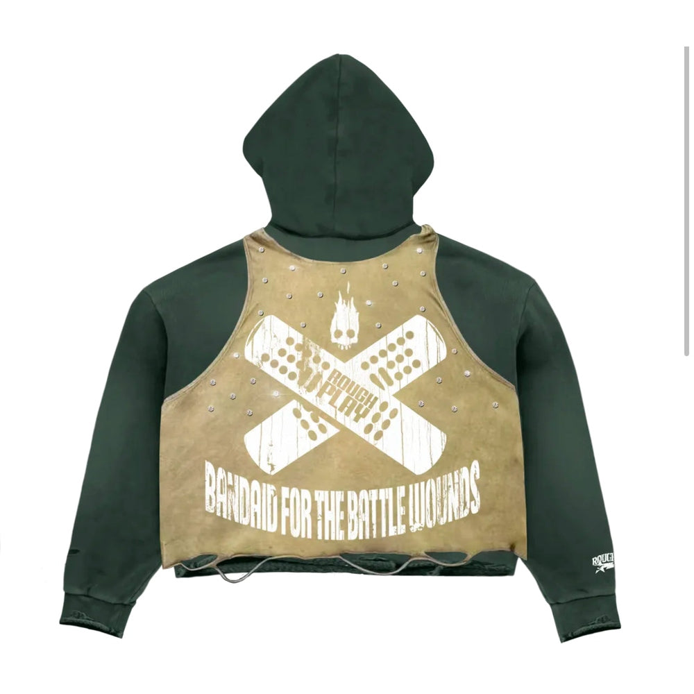 RoughPlay Vest Hoodie (Green)